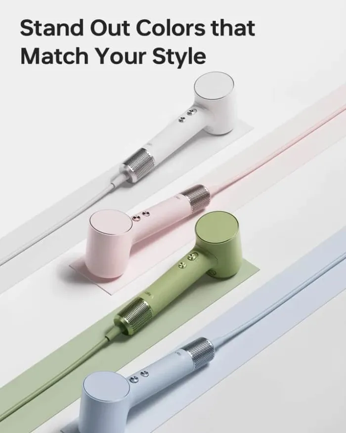 Laifen Mini Hårtørrer 1100 watt - 3 indstillinger - Lyserød