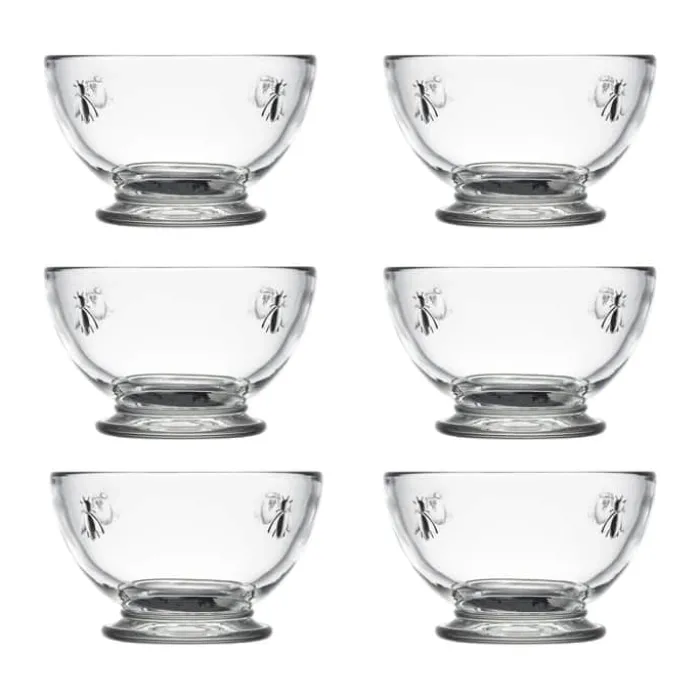 La Rochère Abeille Skål - 6 stk. Ø 10,5 x H 6,5 cm - Glas - Klar