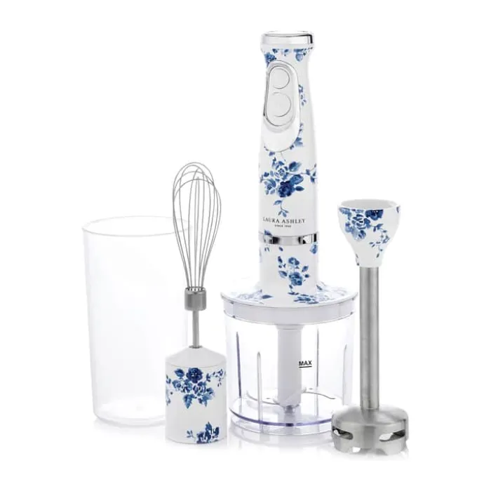 Laura Ashley Stavblender 2 programmer - Justerbarhastighed - Hvid/blå