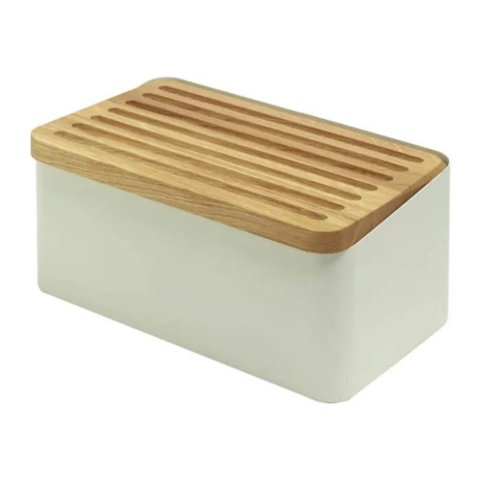 Legnoart Crispy Brødkasse H 16 x B 22 x L 35 cm - Metal/egetræ - Hvid