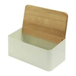 Legnoart Crispy Brødkasse H 16 x B 22 x L 35 cm - Metal/egetræ - Hvid