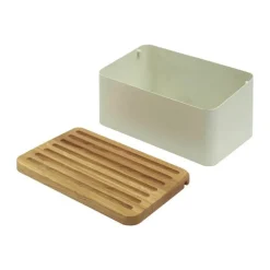 Legnoart Crispy Brødkasse H 16 x B 22 x L 35 cm - Metal/egetræ - Hvid