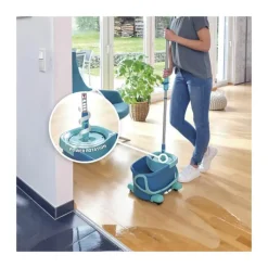 Leifheit Clean Twist Disc Ergo Gulvvaskersæt 6 liter - Aluminium/plastik - Grøn