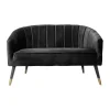 Leitmotiv Royal Sofa H 80 x B 128 cm - Velour - Sort