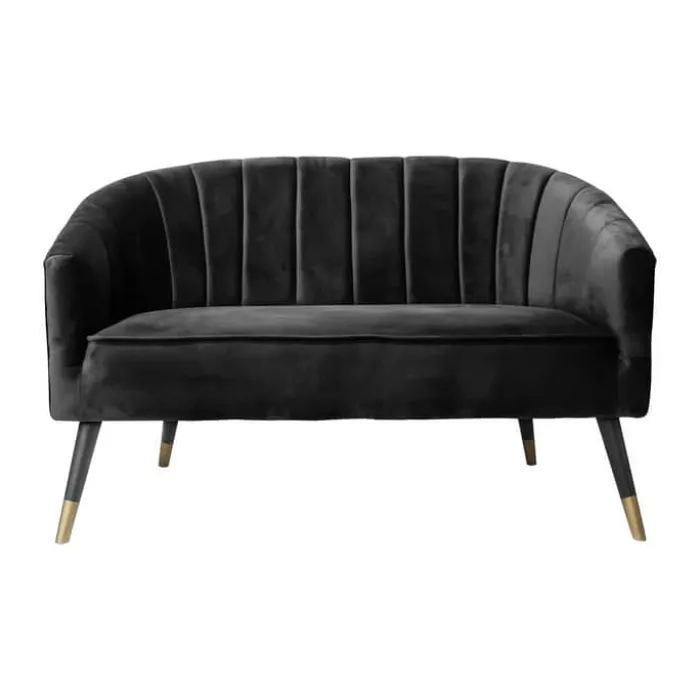 Leitmotiv Royal Sofa H 80 x B 128 cm - Velour - Sort