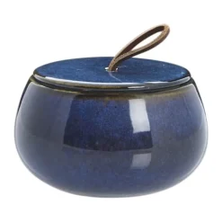 Lene Bjerre Amera Krukke Ø 11 x H 7,5 cm - Stentøj - Blå