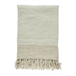 Lene Bjerre Ana plaid B 130 x L170 cm - 100% Hør - Sandfarve