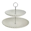 Lene Bjerre Camille Etagere H 27 cm - Stentøj - Hvid