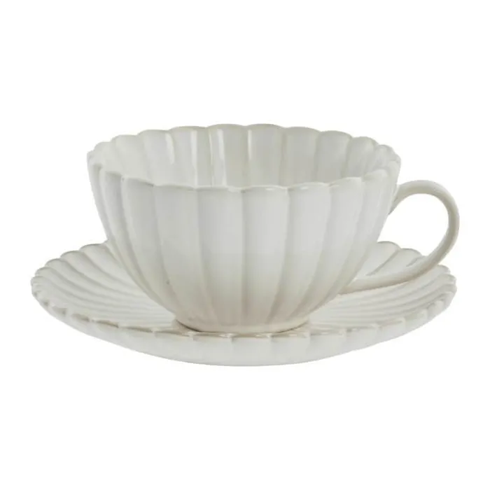 Lene Bjerre Camille Kop m. underkop H 7 x B 12,5 x L 15,5 cm - Porcelæn - Hvid