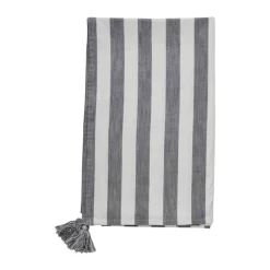 Lene Bjerre Felima Plaid B 140 x L 200 cm - Bomuld - Hvid/mørkegrå