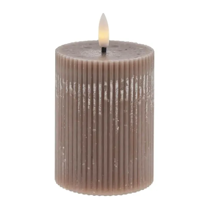 Lene Bjerre Lillia LED Bloklys Ø 7,5 x H 10 cm - Paraffin - Lyserød