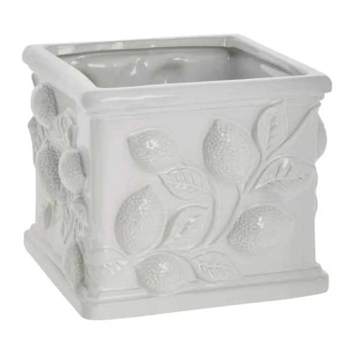Lene Bjerre Limone Urtepotteskjuler H 15,8 x B 20 x L 20 cm - Keramik - Hvid