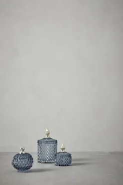 Lene Bjerre Miya Krukke m. Låg H 11 cm - Glas - Blå