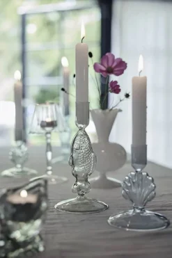 Lene Bjerre Nerina Lysestage H 11,5 cm - Glas - Grøn