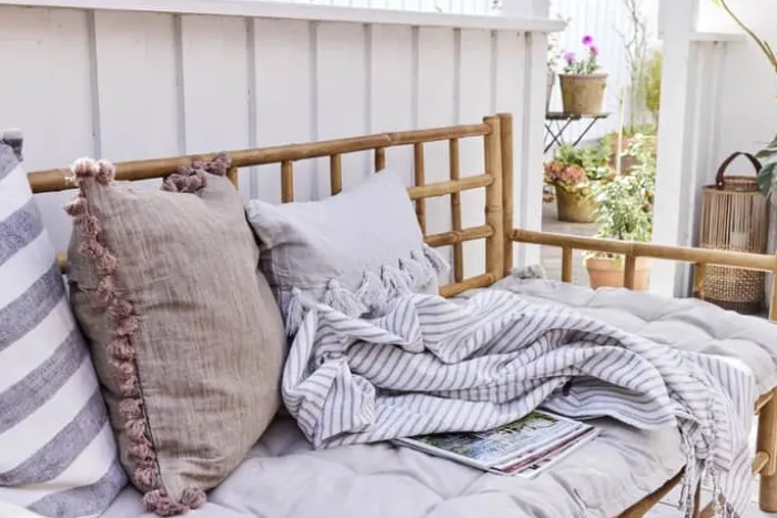 Lene Bjerre Olivia Plaid B 130 x L 170 cm - Bomuld - Beige