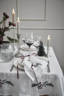 Lene Bjerre Penine Juledug B 140 x L 220 cm - Hør - Hvid