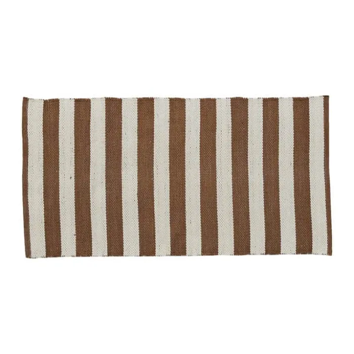 Lene Bjerre Strivie Gulvæppe B 70 x L 140 cm - PP-garn - Brun/hvid