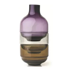 Leonardo Fusione 3-i-1 Vase H 28 cm - Glas - Brun/klar/lilla