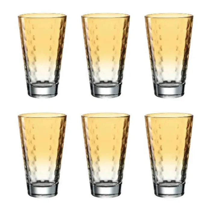 Leonardo Vandglas - 6 stk. 30 cl - Glas - Klar/apricot