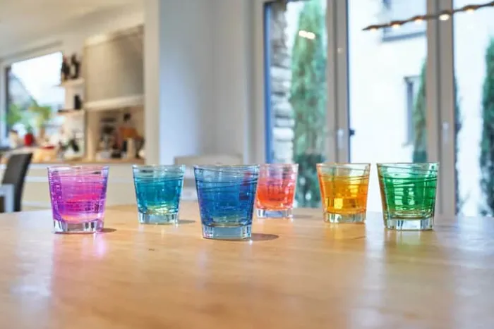 Leonardo Vario Vandglas - 6 dele 25 cl - Glas - Multifarvet