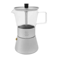 Leopold Vienna Espressokande 4 kopper - Rustfrit stål/glas - Sølvfarvet