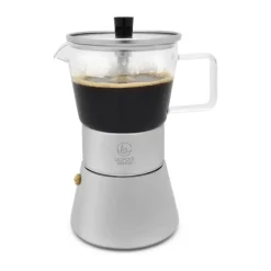 Leopold Vienna Espressokande 4 kopper - Rustfrit stål/glas - Sølvfarvet