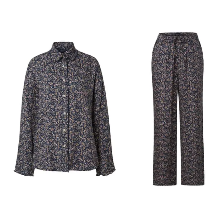 Lexington Comforts of Fall Pyjamassæt - 2 dele XS - Lyocell - Blue Flower