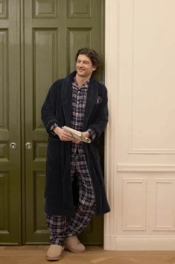 Lexington Holiday Collection 2025 Pyjamassæt - 2 dele Str. M - Økologisk Bomuld - Blå