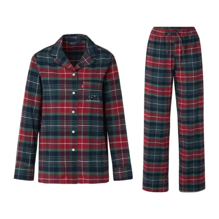 Lexington Holiday Collection 2023 Miranda Pyjamassæt - 2 dele XS - Økologisk bomuld - Rød/blå/grøn