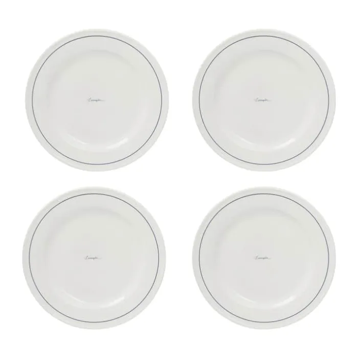 Lexington Middagstallerken - 4 stk. Ø 27,5 cm - Porcelæn - White/Dark Blue