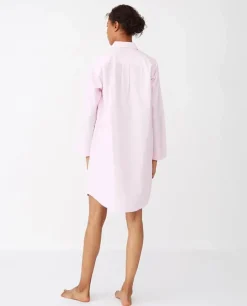 Lexington Pyjamasskjorte Organic Dame XL - Bomuld - Pink/White