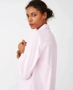 Lexington Pyjamasskjorte Organic Dame M - Bomuld - Pink/White