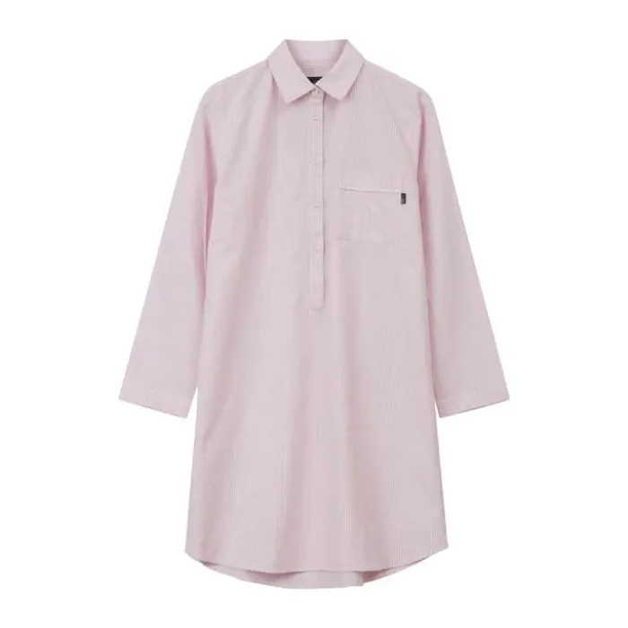 Lexington Pyjamasskjorte Organic Dame M - Bomuld - Pink/White