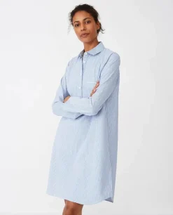 Lexington Pyjamasskjorte Organic Dame XS - Bomuld - Blue/White