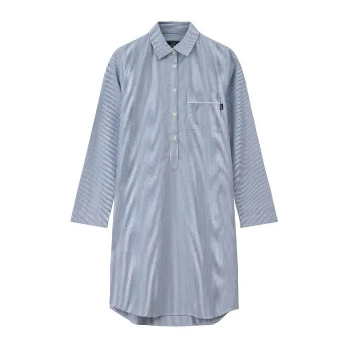 Lexington Pyjamasskjorte Organic Dame XS - Bomuld - Blue/White