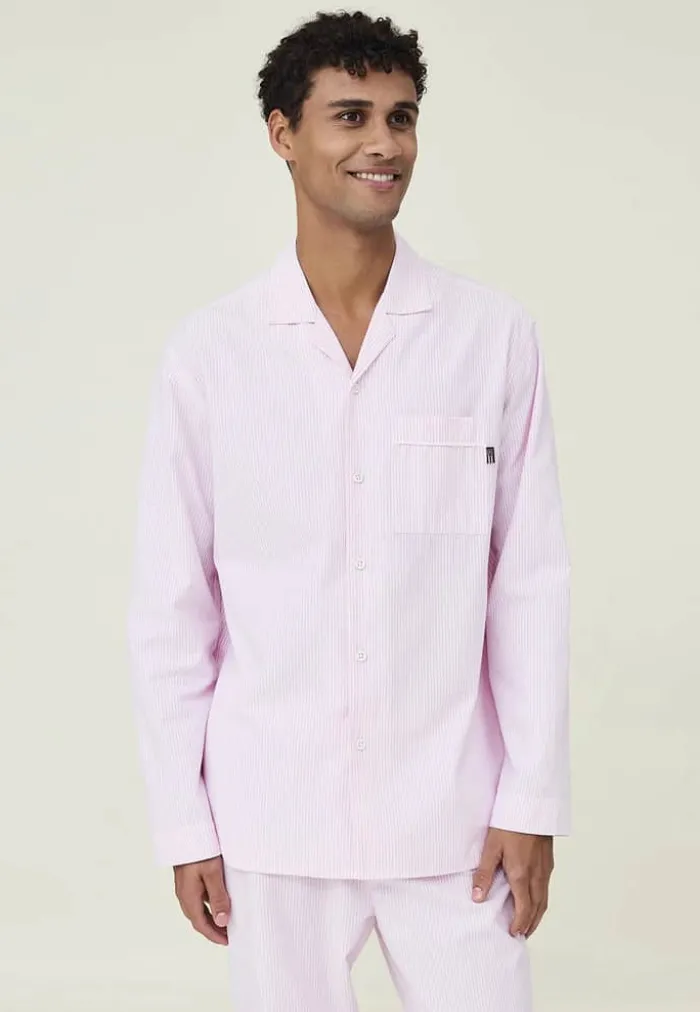 Lexington Pyjamassæt Organic XL - Bomuld - Pink/White