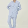 Lexington Pyjamassæt Organic XL - Bomuld - Blue/White