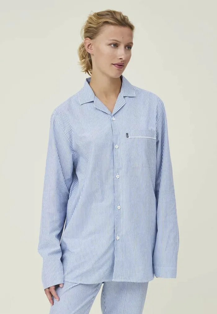 Lexington Pyjamassæt Organic XL - Bomuld - Blue/White