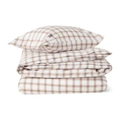 Lexington Sengetøj B 140 x L 220 cm - Bomuld - Hvid/fudge