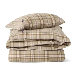 Lexington Sengetøj B 140 x L 220 cm - Bomuldsflonel - Fudge/beige