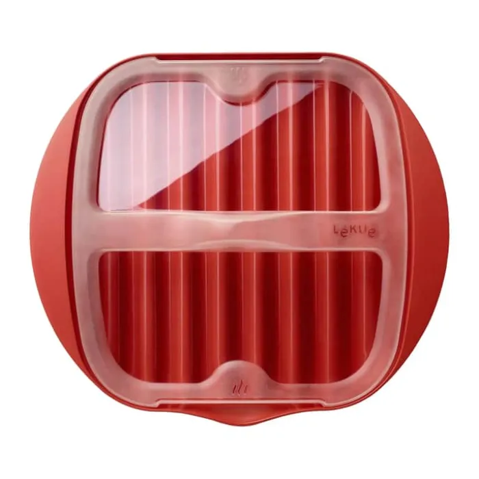 Lékué Bacon Maker L 28 x B 25 cm - BPA-fri plast - Rød
