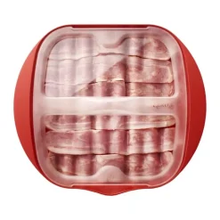 Lékué Bacon Maker L 28 x B 25 cm - BPA-fri plast - Rød