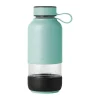 Lékué To Go Drikkeflaske 600 ml - Borosilikatglas/silikone/polypropylen - Turkis
