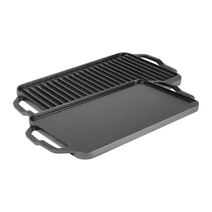 Lodge Cast Iron Chef Collection Stegeplade B 25 x L 50 cm - Støbejern - Sort