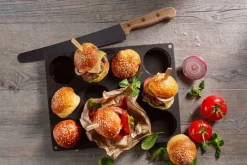 LURCH Flexiform Form til burgerboller Til 12 stk. - Platinsilikone - Brun
