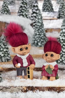 Lykketrold Familien Grandam - Moster H 15 cm - Specialkeramik - Rød