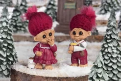 Lykketrold Familien Grandam - Kusine H 13 cm - Specialkeramik - Rød