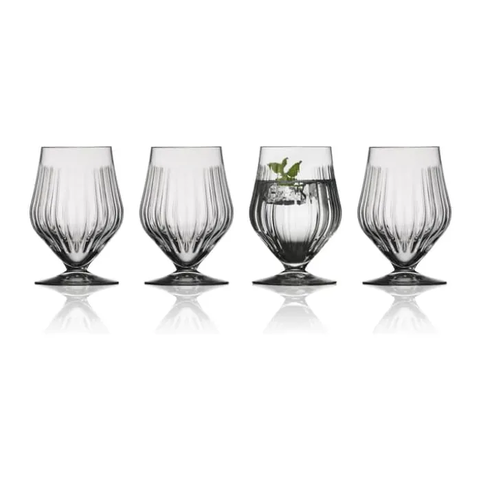 Lyngby Glas Ane Vandglas på fod - 4 stk. 40 cl. - Krystalglas - Klar