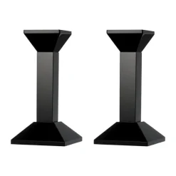 Lyngby Glas Krystal Lysestage - 2 stk. H 16 x B 8 cm - Krystalglas - Sort