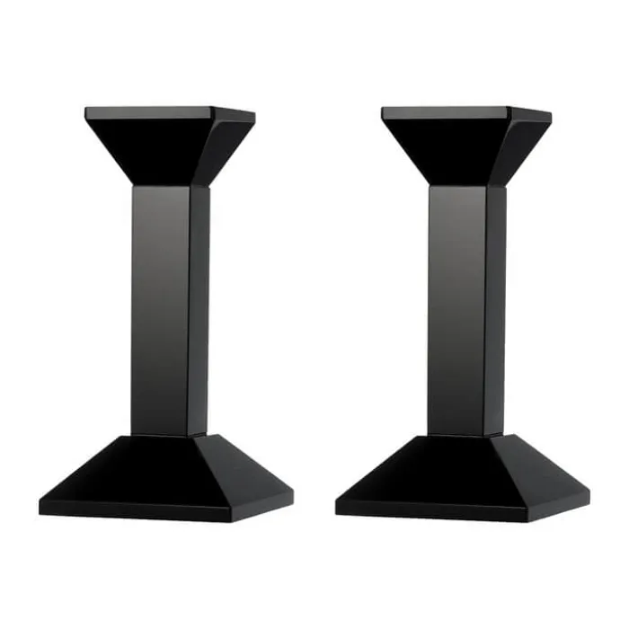 Lyngby Glas Krystal Lysestage - 2 stk. H 16 x B 8 cm - Krystalglas - Sort